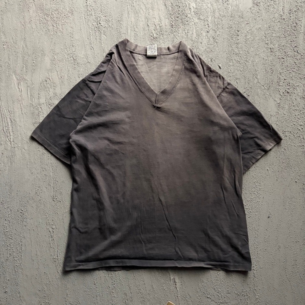 Vintage GAP V-Neck Shirt Small Black 1990s USA Faded